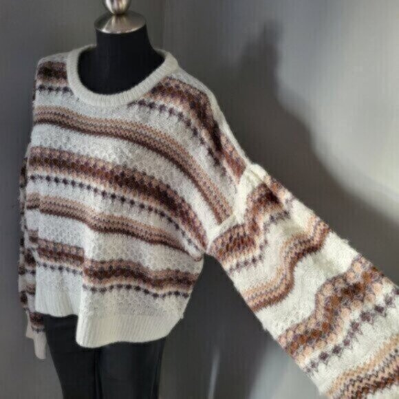 DEX Drop Shoulder Puff Sleeve Knit Sweater  Sz XL - Picture 2 of 15